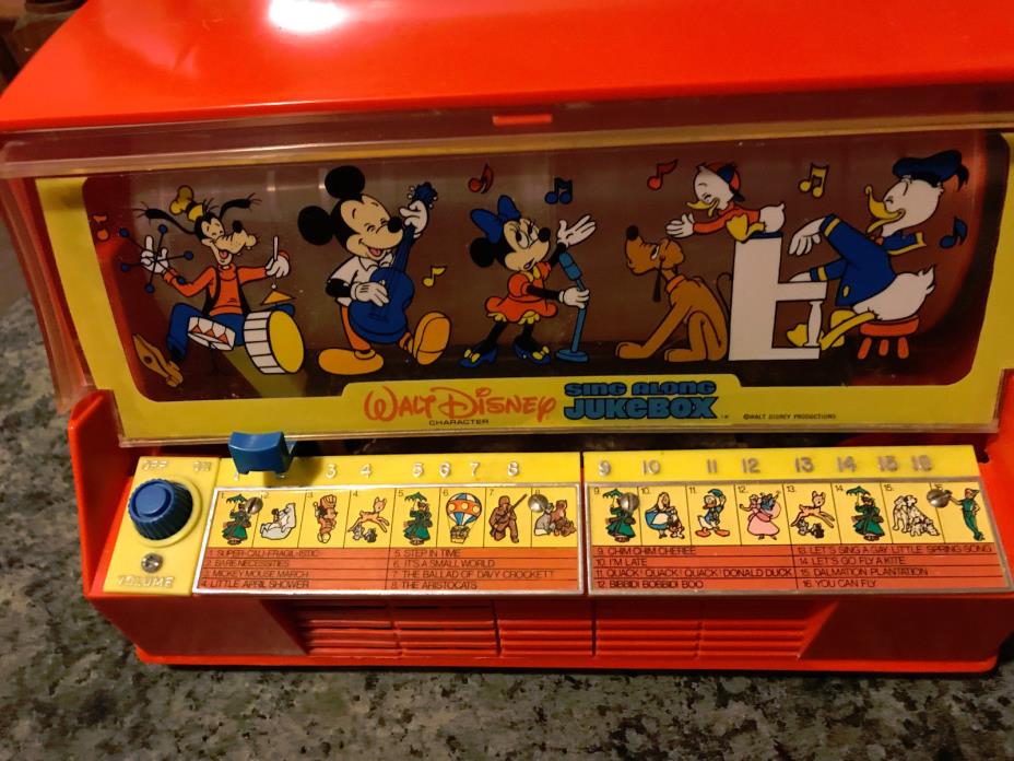 Walt Disney 1971 Sing Along Musical Jukebox Mickey Mouse Donald Duck - Works