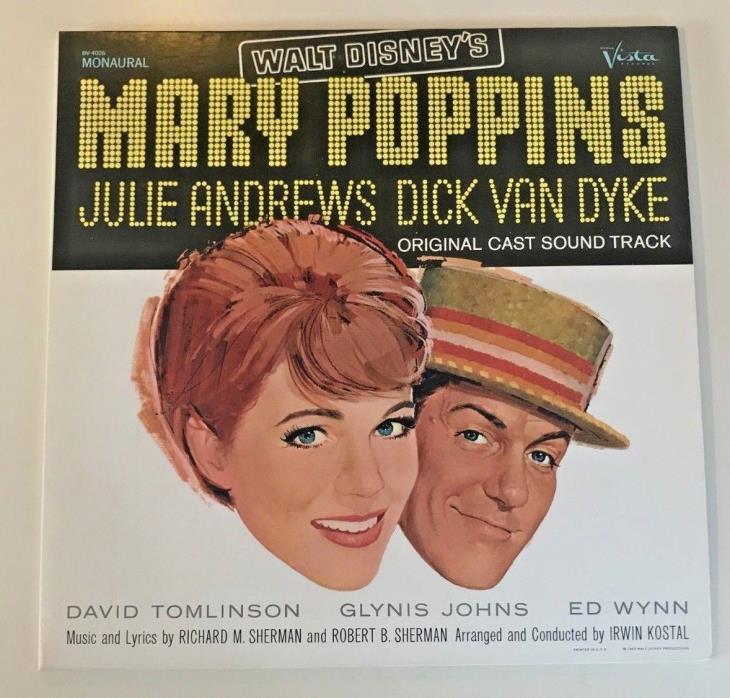 Walt Disney's Mary Poppins Original Cast Soundtrack LP vinyl record 1964 Andrews