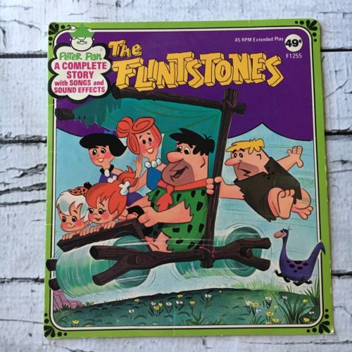 The Flinststones 45 Record Peter Pan Story W/ Sound Effects! Beautiful Artwork