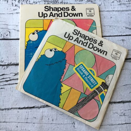 1970 The Sesame Street Book & Record Set! Shapes & Up And Down! Pictures Artwork