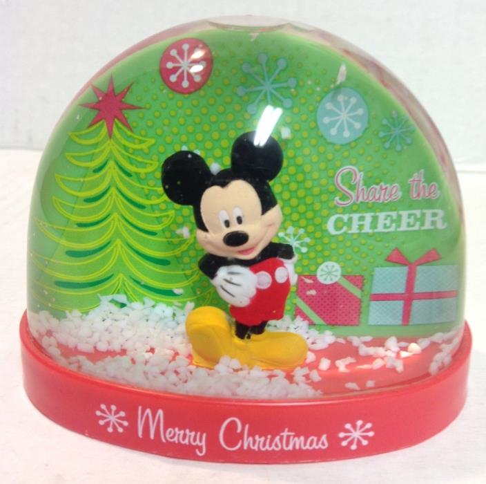 DISNEY Mickey Mouse Merry Christmas Snow Globe Dome 2016 NEW Collectible