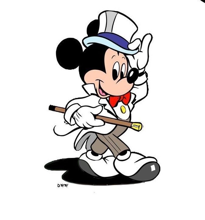 Mickey Mouse In Top-Hat Die-Cut Vinyl Sticker