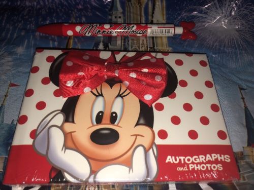 Disney World/Disneyland Minnie Mouse Autograph Book & Photo Album New W/ Pen