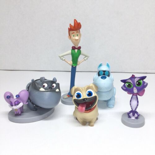 Disney Store Puppy Dog Pals Figurine Playset 5 Pieces Figures Cake Toppers