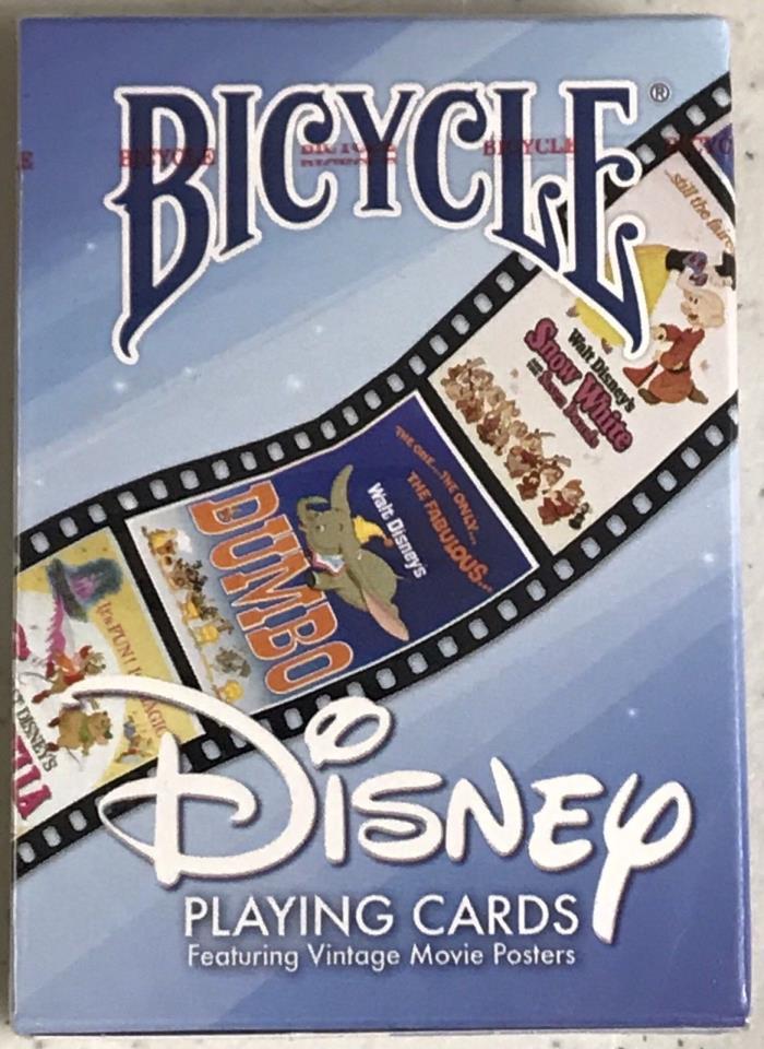 Disney Playing Cards Featuring Vintage Movie Posters Disneyana Bicycle NEW