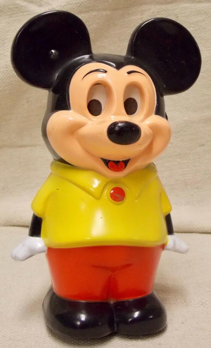 Vtg ILLCO Disney Mickey Mouse Musical Wind Up Walking Toy, Honk Kong, Parts Only