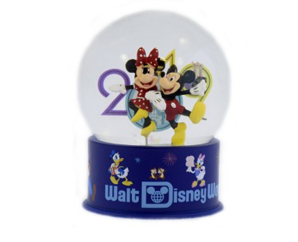 Walt Disney World 2019 Mickey and Minnie Glass Resin Mini Snowglobe NEW