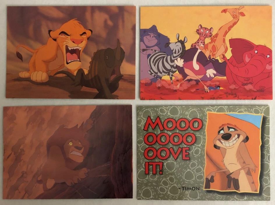 1994 Skybox Lion King Trading Card Lot of Four Singles #11, 25, 30 & 87