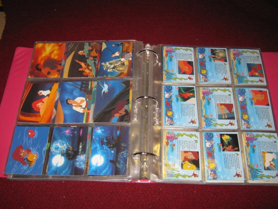 Little Mermaid Collector Cards Lot of 100+ Pro Set 1991 and Others with Binder