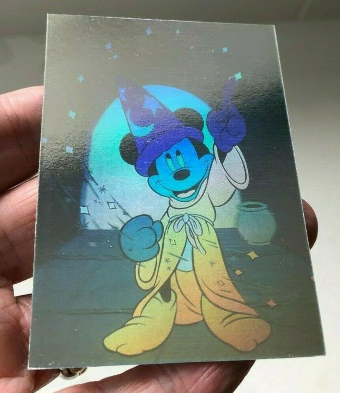 Disney / Mickey Mouse Sorcerer's Apprentice Two-Sided Hologram Card. CLEAN