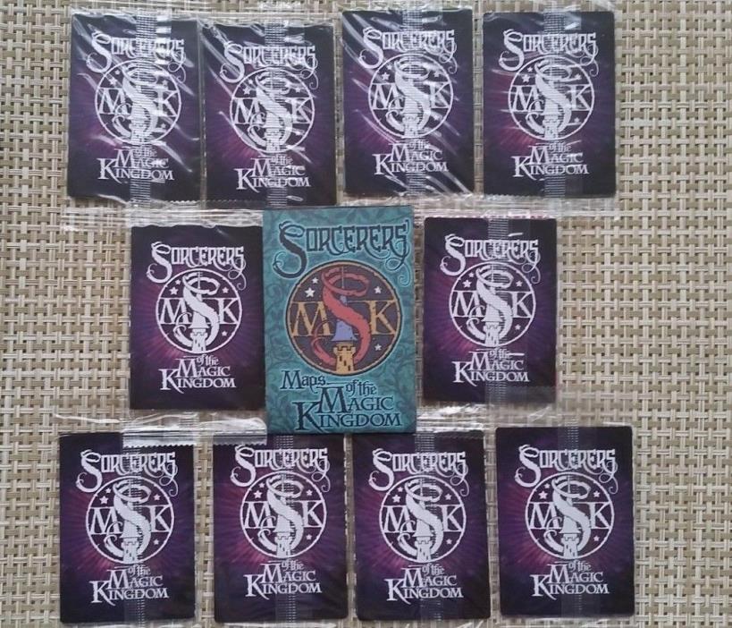 10 UNOPENED PACKS Disney Sorcerers of the Magic Kingdom (50)Spell Cards & Map B9