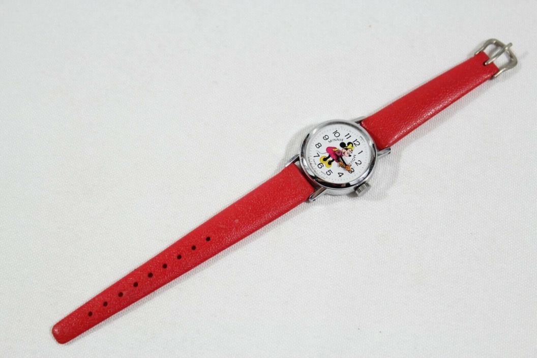 Vintage Bradley Minnie Mouse Walt Disney Watch.  Swiss Made.  Red Band