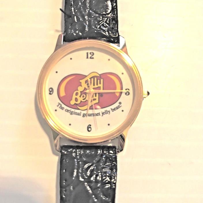 NEW mens women's JELLY BELLY Collectible wrist watch black leather USA made
