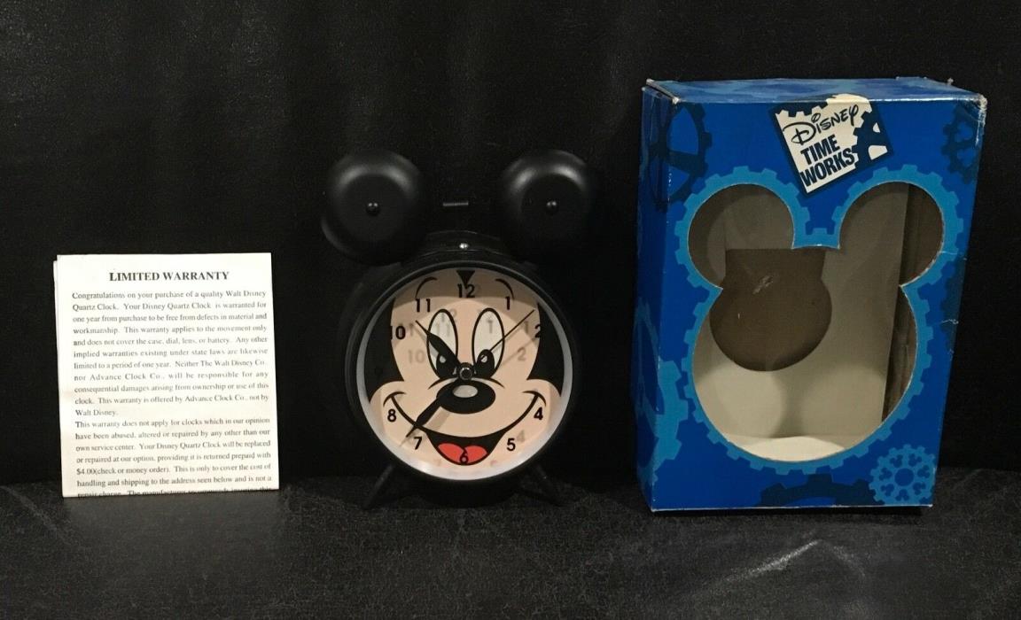 Vintage Mickey Mouse Alarm Clock Disney Time Work.