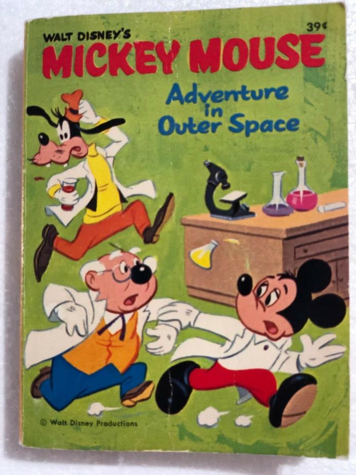 Vintage Disney Mickey Mouse Adventure in Outer Space Goofy Big Little Book 1968