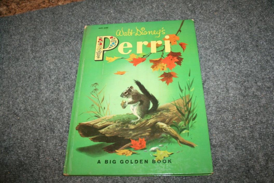 Vintage Walt Disney's Perri Children's Book A Big Golden Book Squirrel 1957