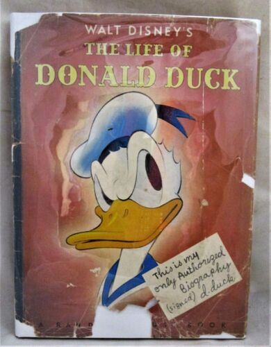 THE LIFE OF DONALD DUCK, by Walt Disney - 1941 Full-Color Illustrated Scarce DJ