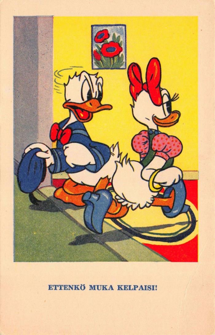 Disney Artwork Postcard Donald Duck and Daisy Duck~116355