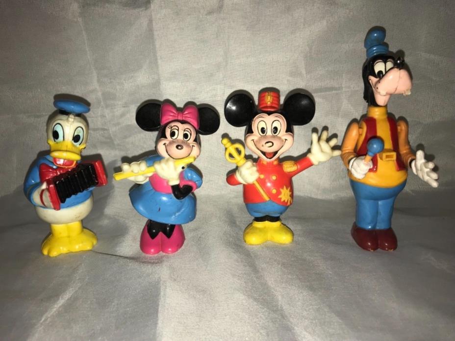 Vintage Walt Disney Productions Plastic Figures Hong Kong Mickey Minnie Goofy