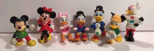 7 Disney 80s-90s Donald Duck Tales Scrooge McDuck Mickey Minni Mouse PVC Figures