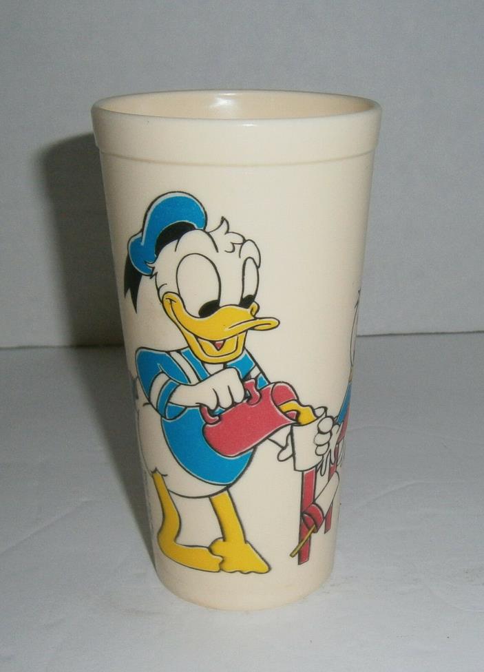 Vintage Eagle Disney Donald Duck Huey Dewey Louie Pluto Drinking Cup Tumbler