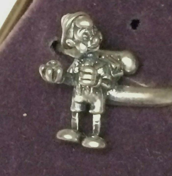 Pinocchio Disney sterling silver adjustable ring by Howard Eldon 1960s