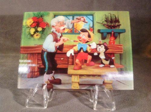 Disney 1966 3D Lenticular Pinocchio Postcard Geppetto WC Jones Unposted Unused