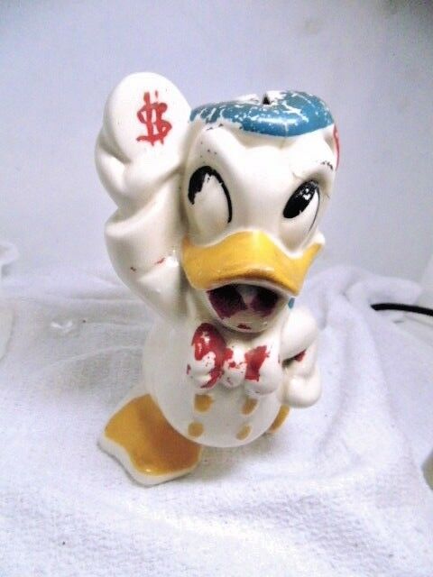 Vintage Disney Donald Duck Ceramic Piggy Bank