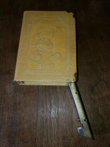 Vintage Walt Disney Mickey Mouse Book Bank 1930's, Zell Products Co., NY  NO KEY