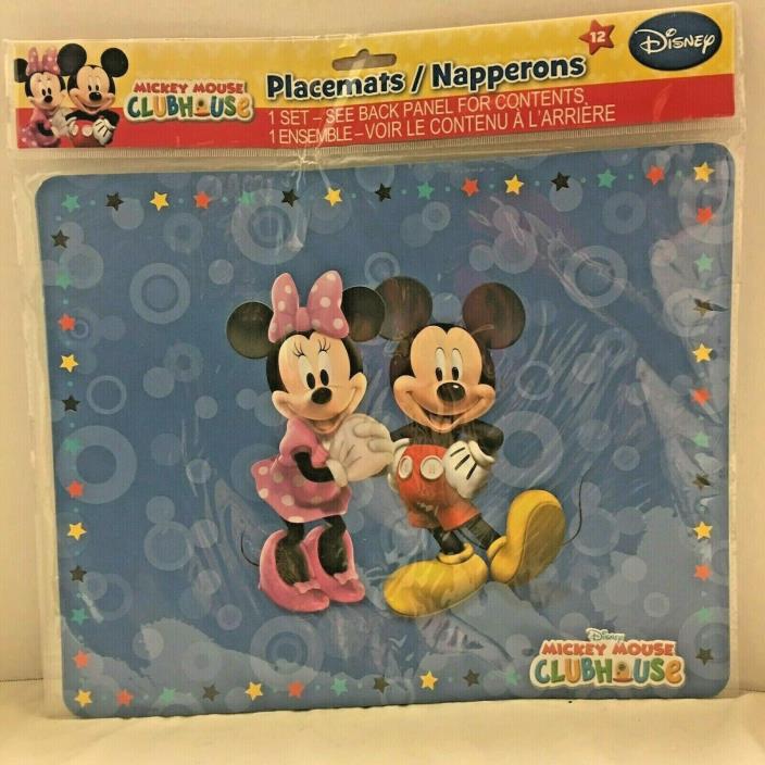 Mickey Mouse Clubhouse 12 Paper Place Mats Minnie and Mickey Mouse New