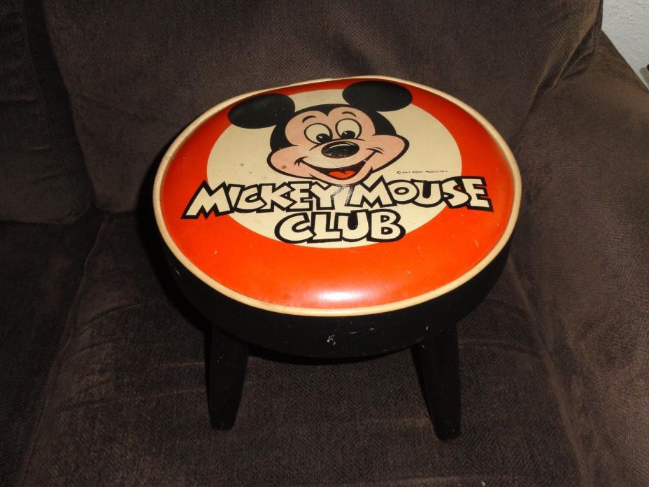 Vintage Disney Mickey Mouse Club Stool Chair Souvenir Memorabilia