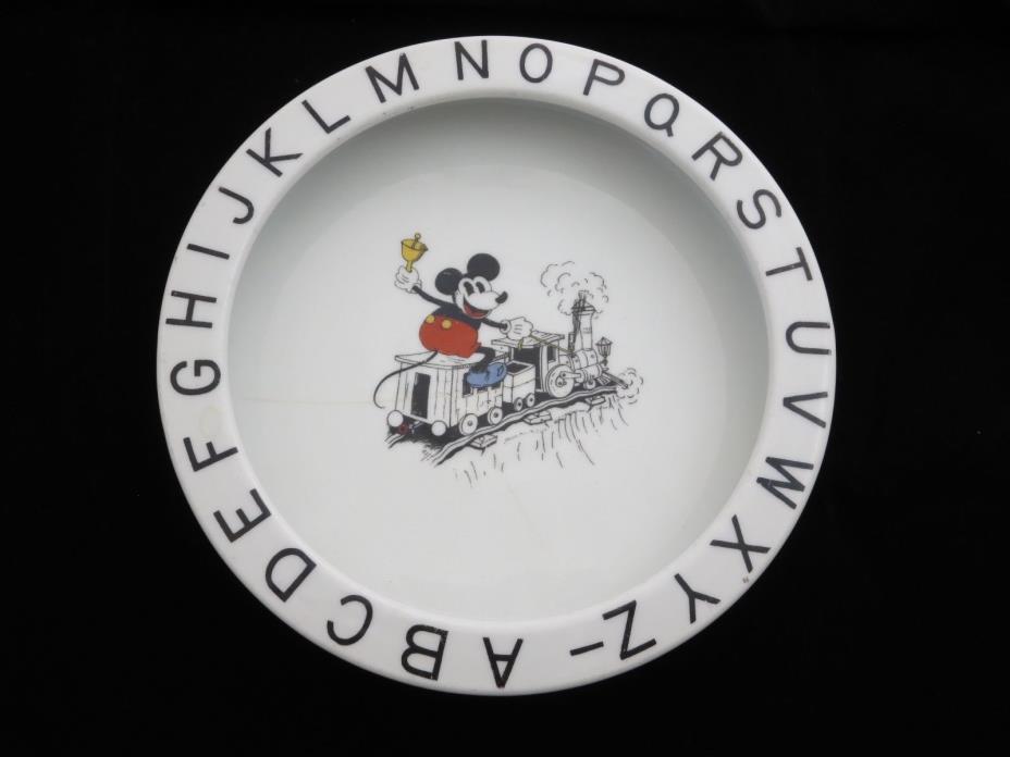 Mickey Mouse Pre-WW2 Early 1930's Germany Bavaria Alphabet Dish Walter E. Disney