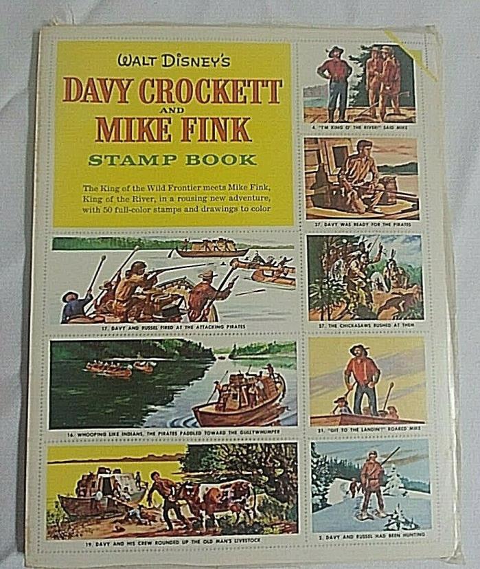 1955 Walt Disney's Davy Crockett AND MINE FINK Stamp Book UNUSED