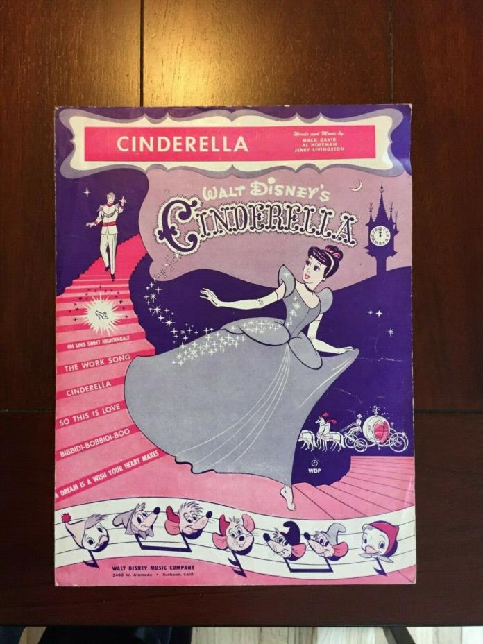 Cinderella Sheet Music Cinderella Walt Disney 1949