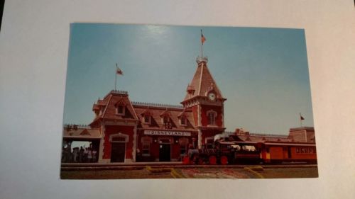Disneyland California Entrance Santa Fe Railroad Mickey Mouse 1955 Postcard