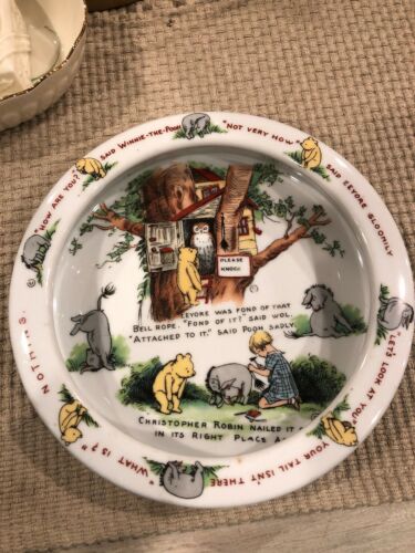Winnie the Pooh Baby Bowl Dish A.M Milne Made In Germany Richard G Krueger NY