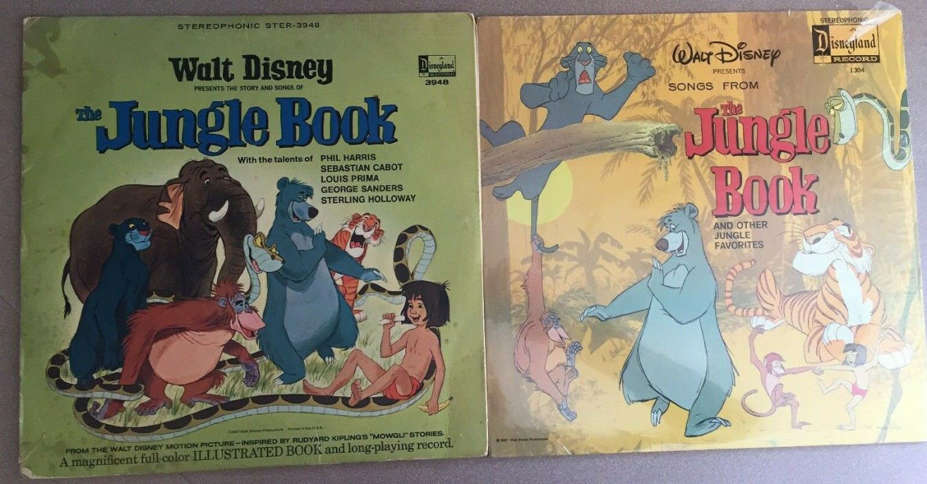Jungle Book Lot of 2 Walt Disney LPs: Story & Songs / Songs from The Jungle Book