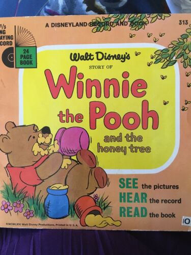 Vintage 1965 Walt Disney's WINNIE THE POOH AND THE HONEY TREE LLP Record Book
