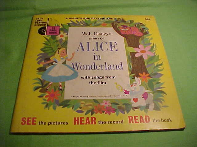 Walt Disney's Story Of Alice In Wonderland - 24 Page Read-Along Book And Record