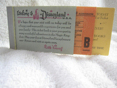 1958 vtg Disneyland Any Age ticket coupon book booklet original Disney 1950's
