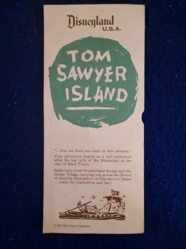 1957 Disneyland Tom Sawyer Island Brochure/Map, Original  GOOD COND SEE PIC