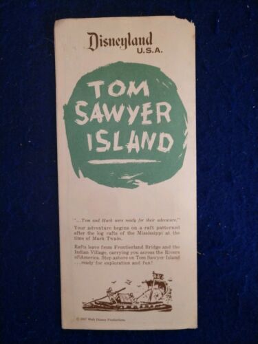 1957 Disneyland Tom Sawyer Island Brochure/Map, Original  VG COND SEE PIC