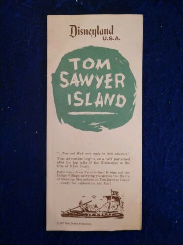 1957 Disneyland Tom Sawyer Island Brochure/Map, Original  EXCELLENT COND SEE PIC