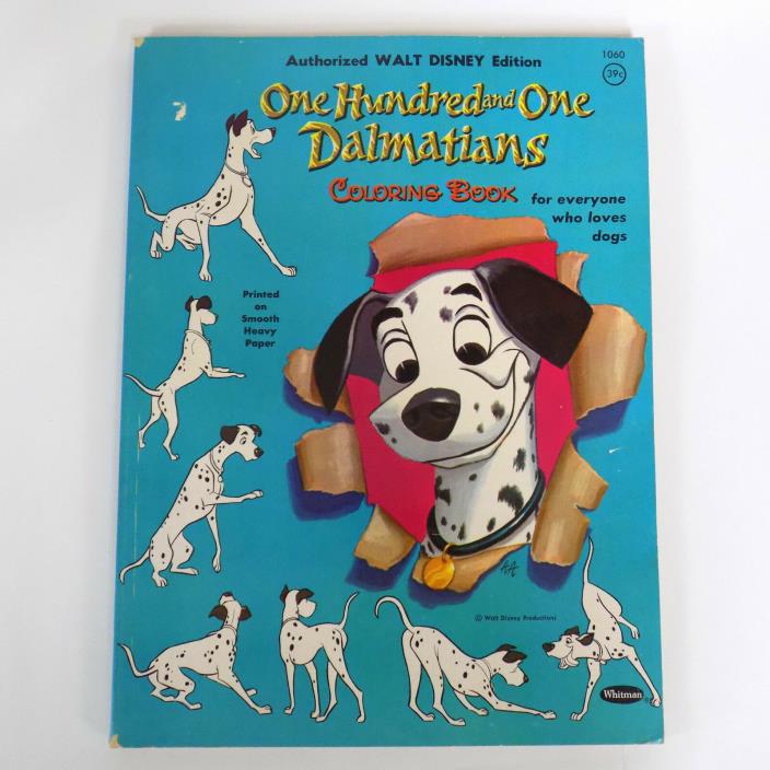 Vintage Walt DISNEY Coloring Book 101 DALMATIANS 1960
