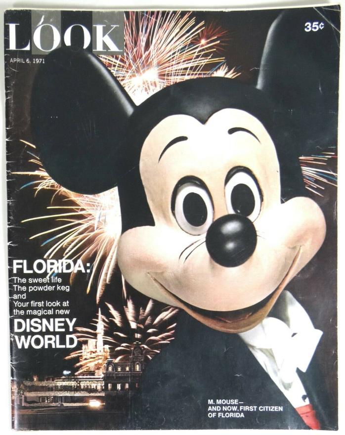Vtg 1971 Magazine LOOK Walt Disney World Theme Park Opening Day Mickey Mouse