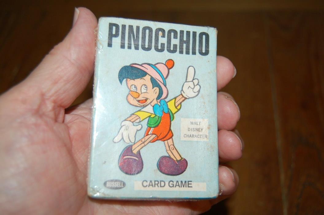 Vtg NEW sealed package  1965©  Pinocchio Walt Disney Russell Playing Cards