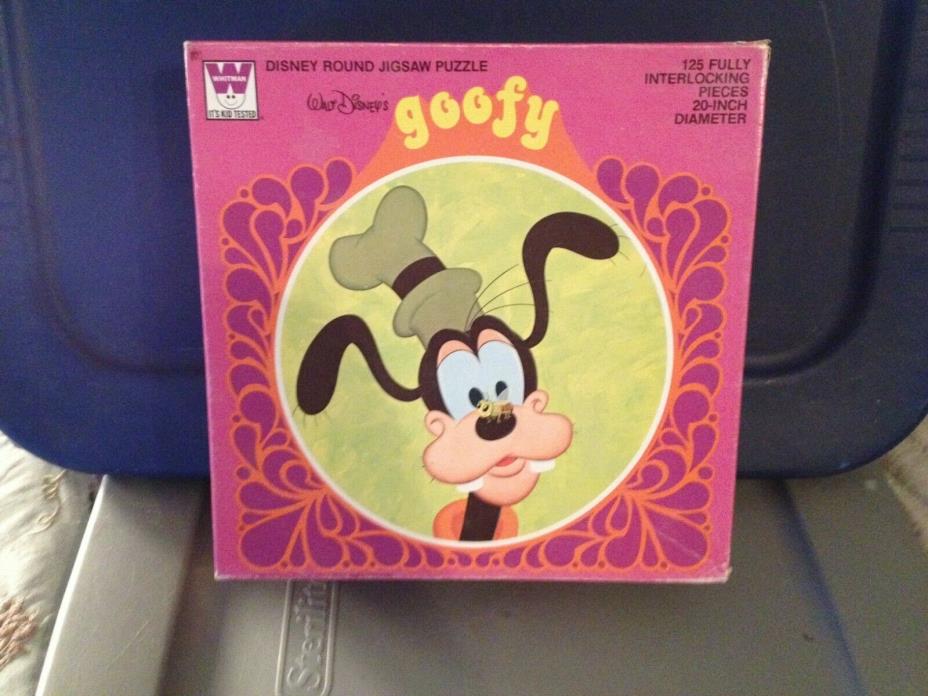 Vintage Disney Goofy Round Puzzle 125 Pieces