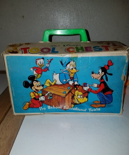 Louis Marx/Walt Disney Tool Chest w/Box  Mickey, Donald, & Goofy Tools