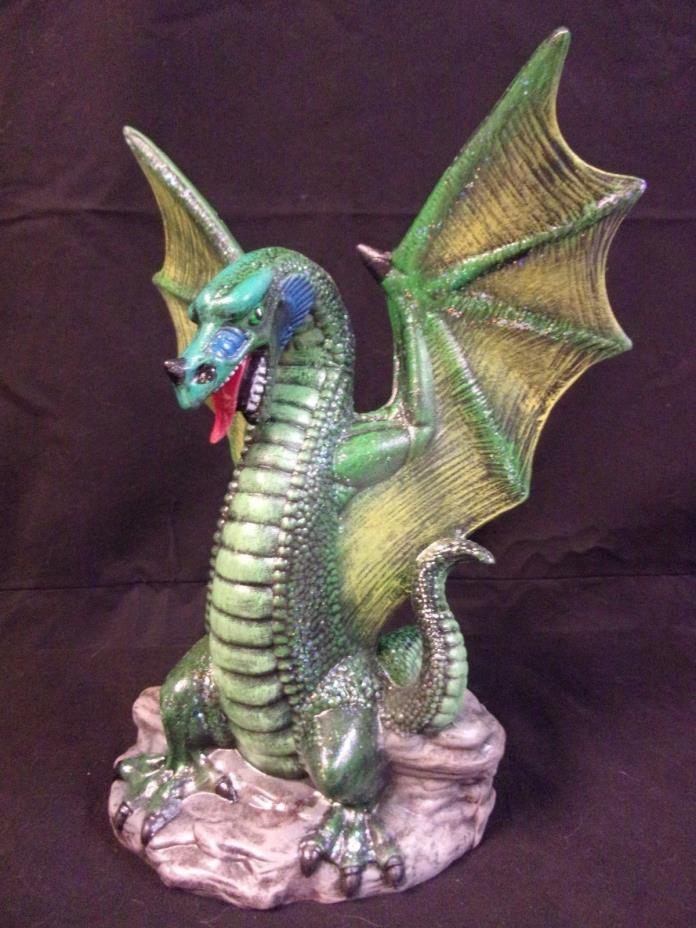 Hand Painted Ceramic Dragon Green