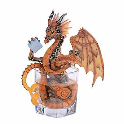 Pacific Gift Drinks and Dragons Series Steampunk Winged Dragon Resin Figurine